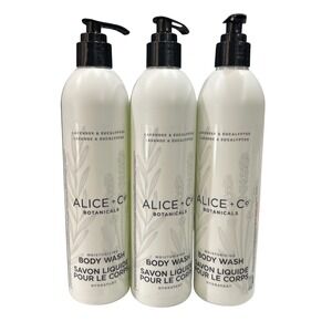 Alice + Co Botanicals Lavender‎ Eucalyptus Moisturizing Body Wash 3 Pack 12.1oz